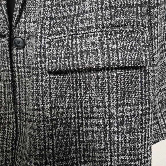 Nine West Gray Plaid Blazer | Women’s Large | Classic One-Button Business Jacket - Picture 3 of 11